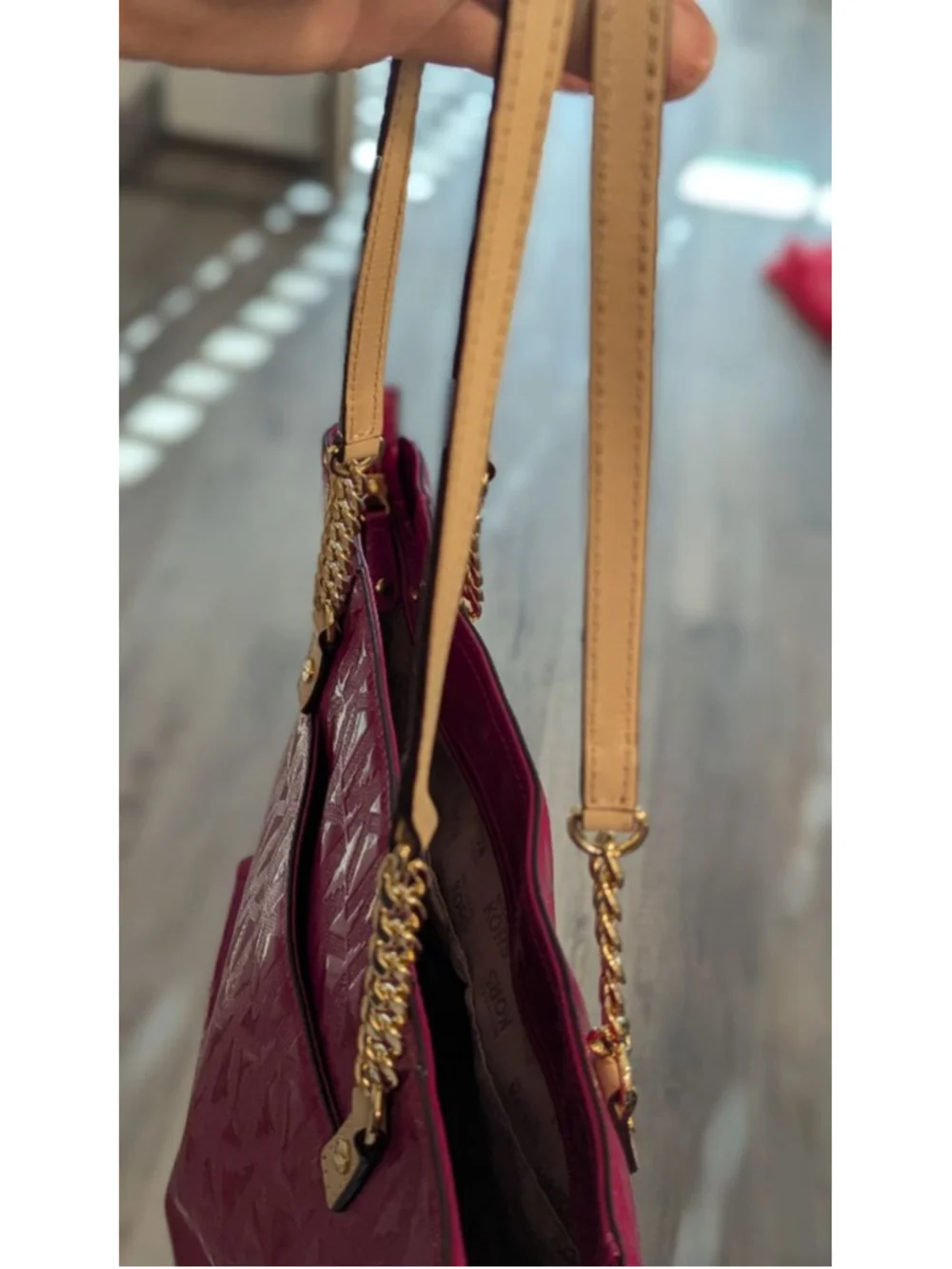 Michael Kors Fuchsia Patent Leather Tote Bag One Size
